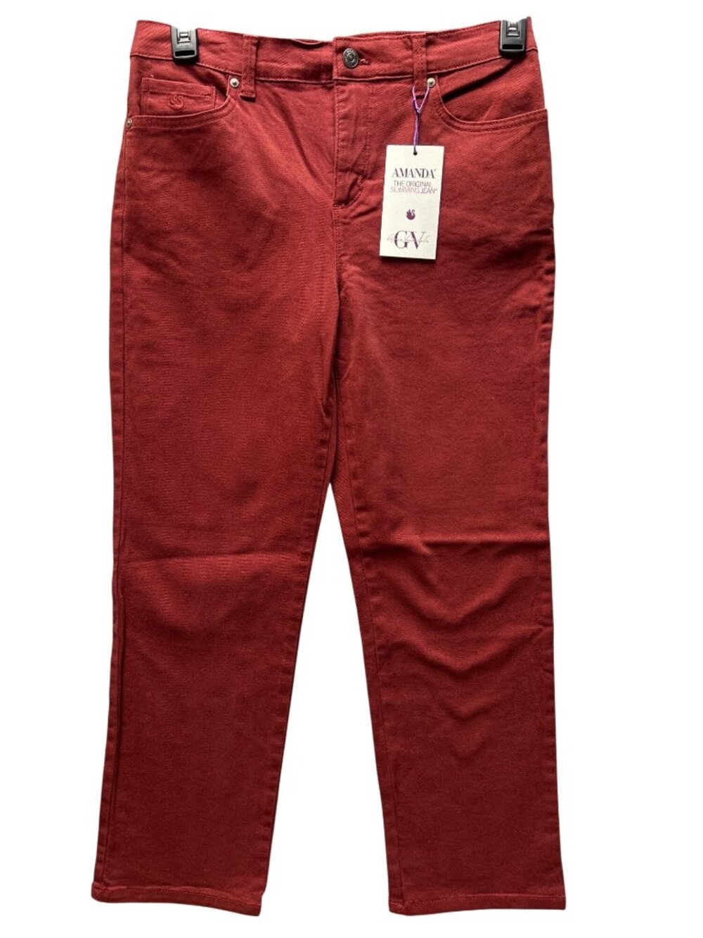 Gloria Vanderbilt Womens  Size 8P SHORT Amanda Slimming Red Jeans Cotton Blend